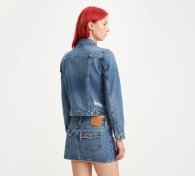 Жіноча джинсова куртка Levi's з рваними деталями 1159799376 (Білий/синій, S)