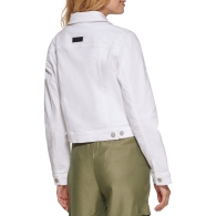 Жіноча укорочена джинсова куртка DKNY на ґудзиках 1159803801 (Білий, S)