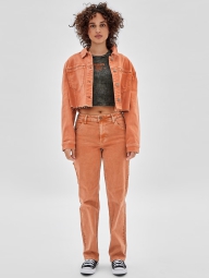 Укороченная джинсовая куртка Guess 1159805148 (Оранжевый, XS)