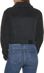 Жіноча джинсова куртка DKNY з хутряними вставками 1159807054 (Чорний, XL)