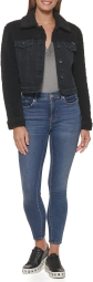 Жіноча джинсова куртка DKNY з хутряними вставками 1159807054 (Чорний, XL)