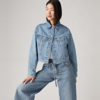 Женская укороченная джинсовая куртка Levi's 1159827850 (Синий XL)