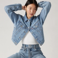 Женская укороченная джинсовая куртка Levi's 1159827850 (Синий XL)