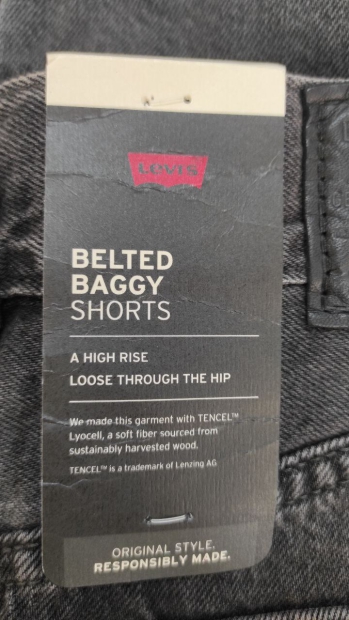 Жіночі джинсові шорти Belted Baggy Levi's беггі 1159814730  (Чорний 31)