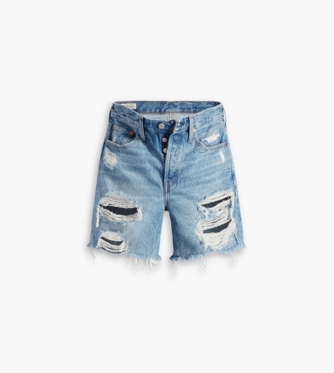 Женские джинсовые шорты 501 Levi's с рванными деталями 1159817879 (Синий 27)