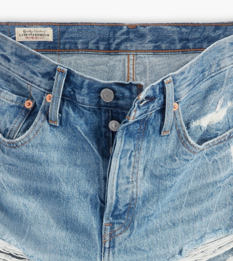 Женские джинсовые шорты 501 Levi's с рванными деталями 1159817879 (Синий 27)