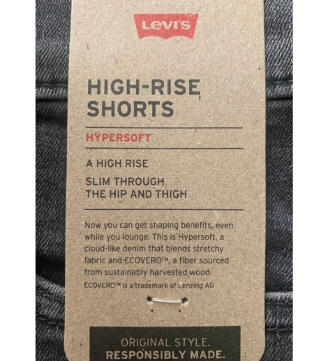 Женские джинсовые шорты Levi's с необработанным краем 1159818560 (Серый 27)