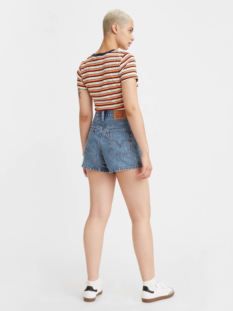 Женские джинсовые шорты  Mom Levi's с высокой посадкой 1159819558 (Голубой 29)