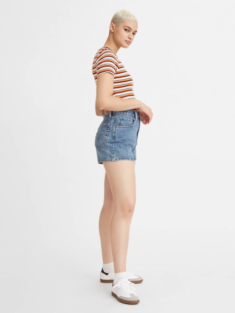 Женские джинсовые шорты  Mom Levi's с высокой посадкой 1159819558 (Голубой 29)