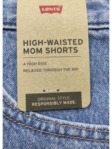 Женские джинсовые шорты  Mom Levi's с высокой посадкой 1159819558 (Голубой 29)