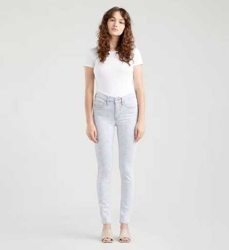 Женские джинсы скинни Levi's эластичные 1159775154 (Голубой, W26 L30)