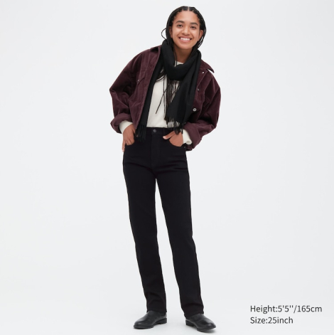 Женские  утепленные джинсы Uniqlo 1159780606 (Черная, W25 L29)