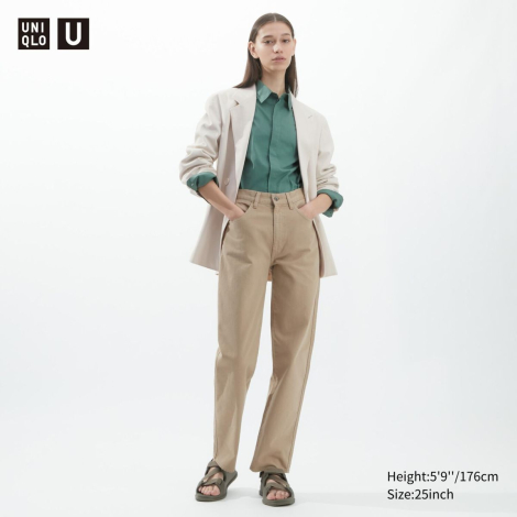 Широкі джинси Uniqlo U з вигнутим вирізом оригінал