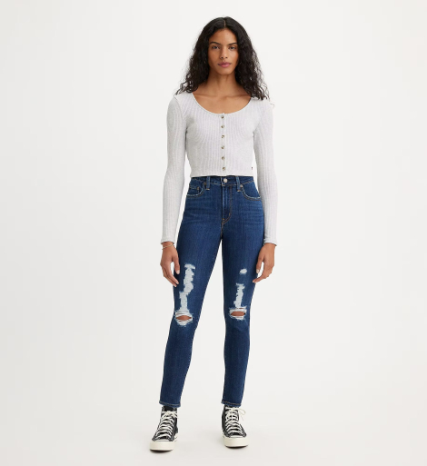 Женские джинсы скинни Levi's с высокой посадкой 1159787568 (Синий, W26 L30)