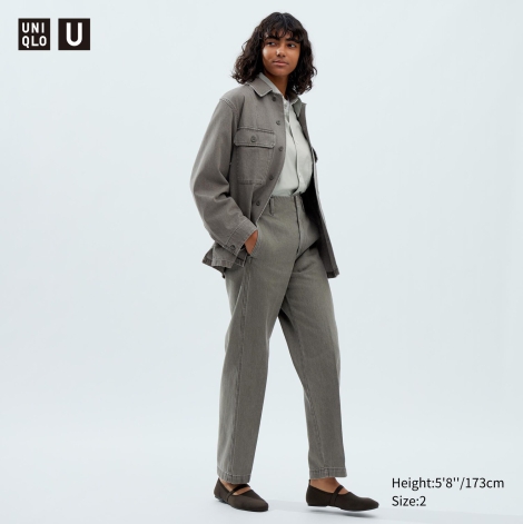 Жіночі прямі джинси Uniqlo 1159797665 (Сірий, 29)