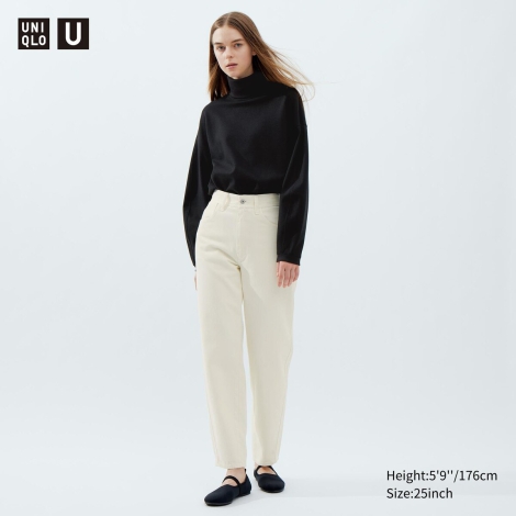 Широкі джинси Uniqlo з U-подібним вигином. 1159799243 (Білий, 25)