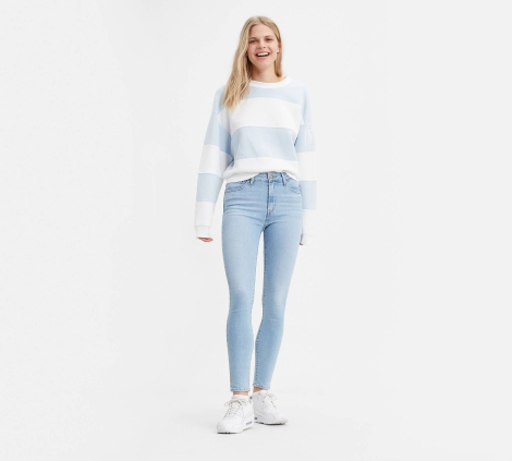 Женские джинсы скинни Levi's 721 с высокой посадкой 1159801426 (Синий, W26 L30)