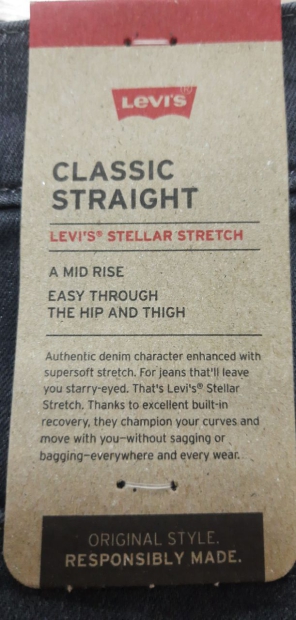 Женские прямые джинсы Classic straight Levis 1159815167 (Серый 12)