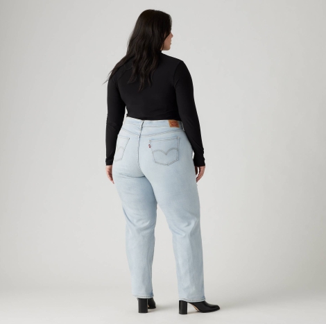 Женские прямые Classic straight джинсы Levis Plus Size 1159814397 (Голубой, 16W)