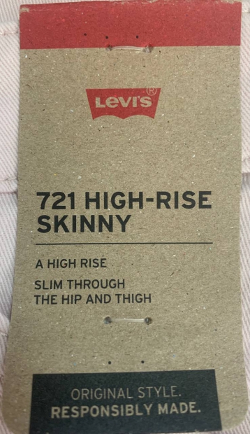 Женские джинсы скинни 721 Levi's с высокой посадкой 1159814480 (Розовый, W28 L32)