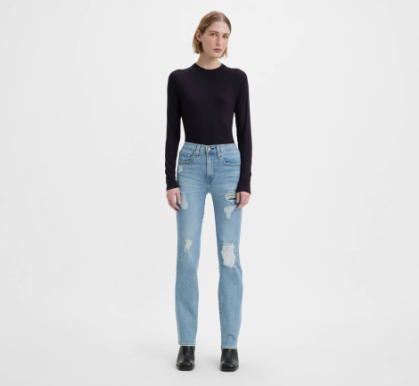 Женские джинсы Levis 724 с высокой посадкой 1159814533 (Голубой, W27 L32)