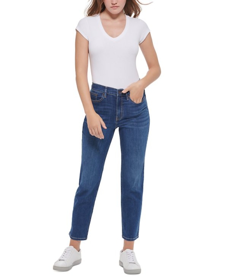 Женские джинсы Slim Calvin Klein с высокой посадкой 1159815117 (Синий 24)