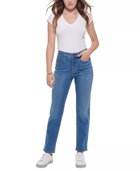 Женские джинсы Calvin Klein High Rise Slim Petite 1159819365 (Синий 28)