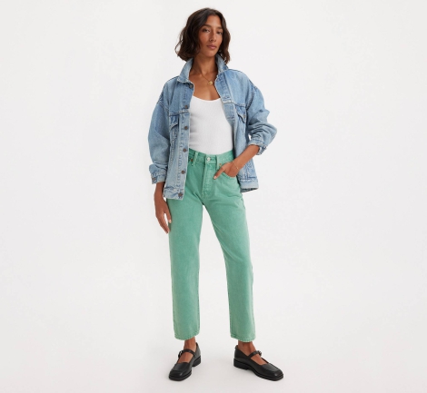 Стильные женские джинсы 501 Original Levi's 1159817831 (Зеленый W26 L26)