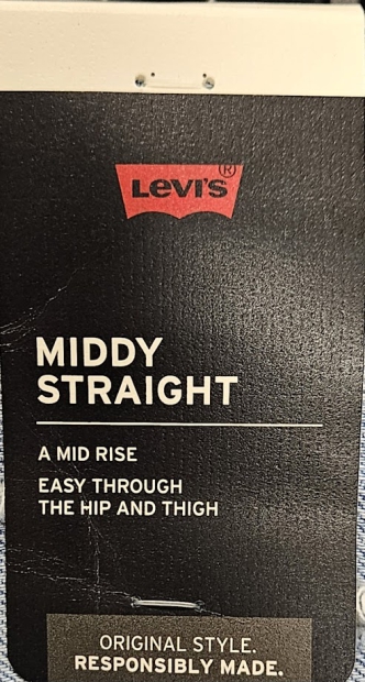 Женские джинсы Levi's Middy Straight 1159818043 (Черный W28 L29)