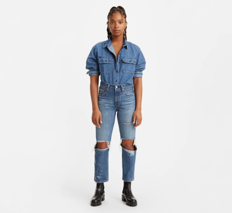 Стильные женские джинсы 501 Original Levi's 1159818106 (Синий W27 L26)