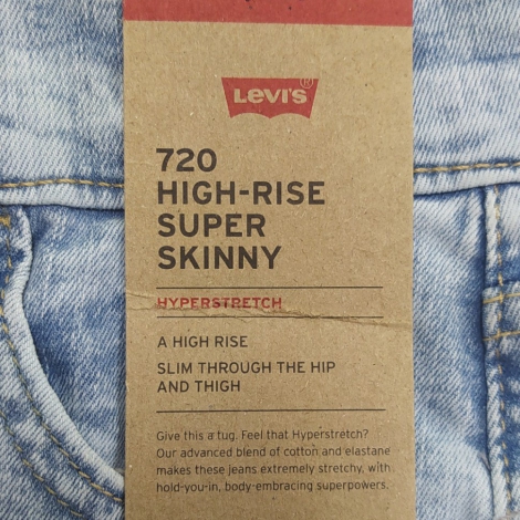 Женские джинсы суперскинни Levi's 720 с высокой посадкой 1159818082 (Голубой W26 L30)