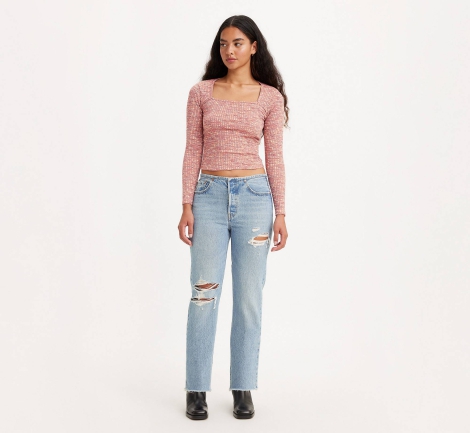 Стильные женские джинсы 501 Original Levi's 1159818097 (Голубой W27 L32)