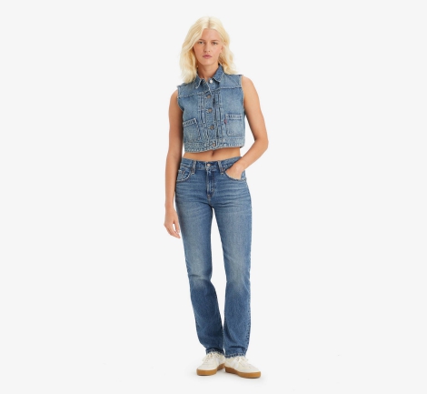 Женские прямые джинсы Levi's Middy Straight 1159818109 (Синий W26 L31)