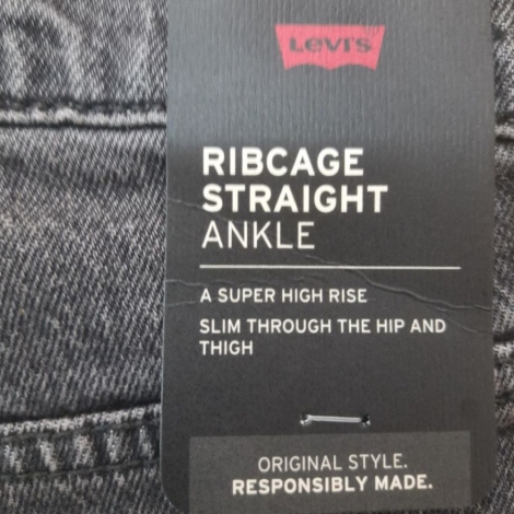 Женские джинсы Plus Size Levi's Ribcage Straight Ankle 1159818150 (Серый 20W)