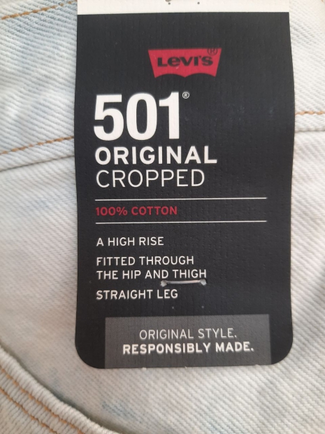 Женские джинсы Levi's 501 Original Cropped 1159818690 (Голубой W27 L28)