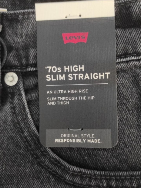 Женские джинсы Levi's  70's с высокой посадкой 1159818813 (Черный W28 L29)