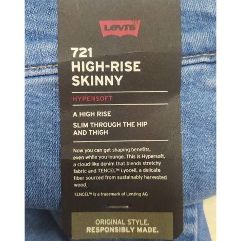 Женские джинсы Plus-Size Premium Levi's 721 High Rise Skinny с высокой посадкой 1159820678 (Синий 24W)