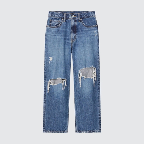 Широкі джинси Uniqlo 1159822496 (Синій 25)