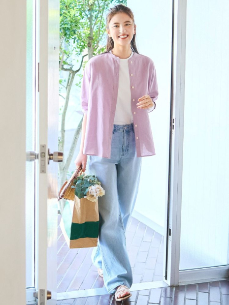 Женские джинсы UNIQLO широкие 1159832471 (Голубой W28 L33)