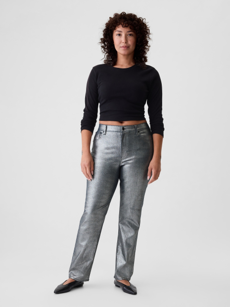 Женские блестящие джинсы Gap 1159835370 (Серебристый 29)