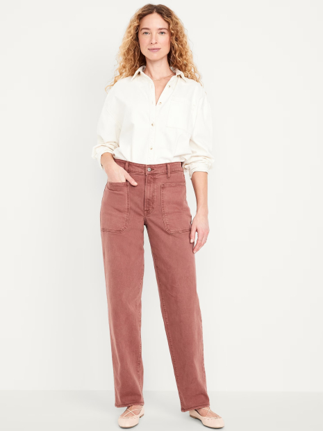 Женские джинсы Old Navy с накладными карманами 1159836146 (Розовый 6)