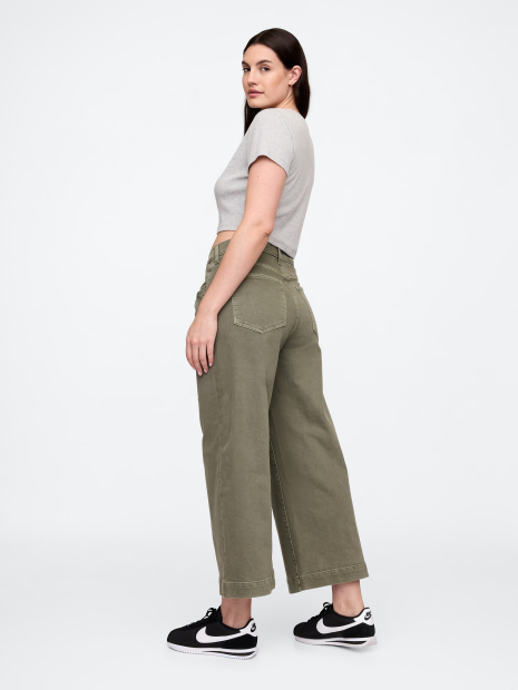 Женские укороченные джинсы Gap с высокой посадкой 1159836148 (Зеленый 26)