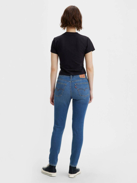 Женские джинсы скинни 721 Levi's с рванными деталями 1159836353 (Синий W24 L30)