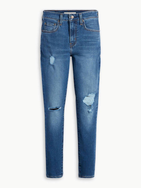 Женские джинсы скинни 721 Levi's с рванными деталями 1159836353 (Синий W24 L30)