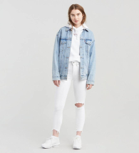 Женские рваные джинсы Levi's с логотипом 1159786252 (Белый, W26)