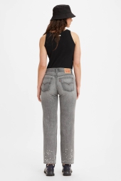 Женские прямые джинсы Levis с винтажным принтом 1159808145 (Серый, 24)