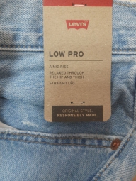 Женские прямые джинсы Levi's с разрезами 1159818136 (Голубой 28)