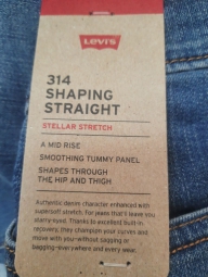 Жіночі прямі джинси Levi's 314 1159814352 (Білий/синій, W27 L32)