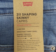 Укороченные женские джинсы скинни 311 Levi's капри 1159818075 (Синий 29)