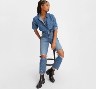 Стильные женские джинсы 501 Original Levi's 1159818052 (Синий W26 L26)